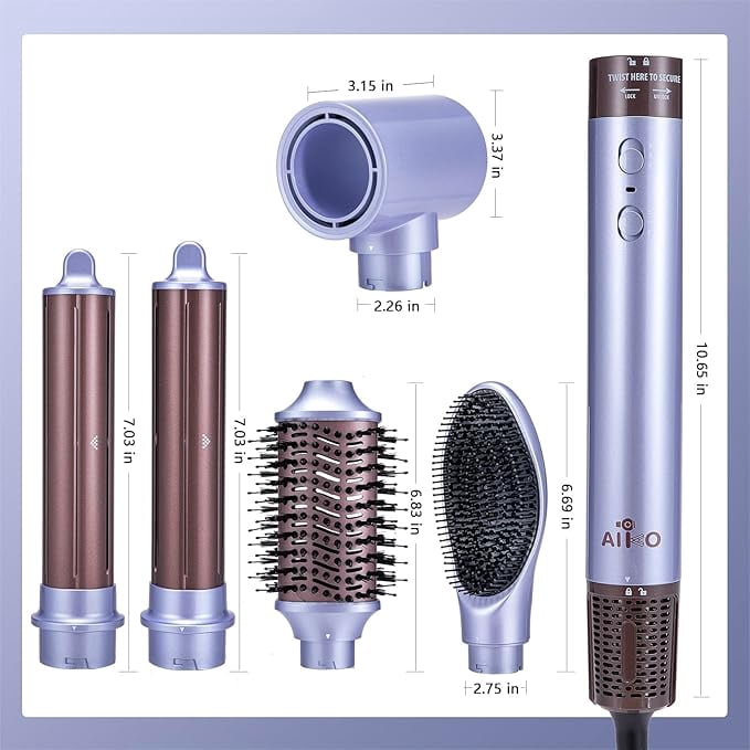 5 in 1 Hot Air Styler, High-Speed Negative Ionic Hair Dryer Fast Drying, Multi Hair Styler, Professional Blow Dryer Brush for Curling, Volumizing, Straightening & Styling with a Travel Case