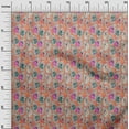 thumbnail image 3 of oneOone Velvet Dark Peach Fabric Kalamkari Fabric For Sewing Printed Craft Fabric By The Yard 58 Inch Wide, 3 of 5