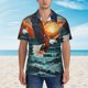 thumbnail image 2 of Fotbe Textured Bald Eagle Camisa Hawaiana para Hombre Unisex – Camisa Casual de Verano con Botones de Manga Corta de Algodón y Lino,Medium, 2 of 7
