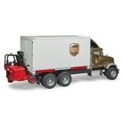 Bruder Toys Pretend Play MACK Granite UPS Logistics Truck w/ Forklift + Pallets