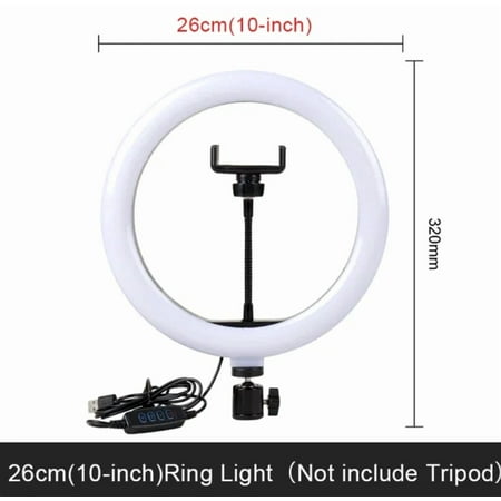 BEST- New 10-Inch Selfie Led Ring Light With Tripod Stand 3 Phone Holders Ring Light
