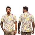 thumbnail image 6 of Uorisanigo Hippie Flower Couples' Golf Outfits Men Zipper Shirt Size S Short Sleeve Golf Casual Workout Cool Tops and Womens Golf Dress with Shorts Short Sleeve Tennis Sports Dresses, 6 of 8