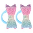 thumbnail image 4 of Ponytail Holders Elastic Hair Bows Multi Color Everyday Outfits Comfortable to Wear for Girls 2Set, 4 of 5