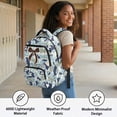 thumbnail image 6 of KEIAHUAN Fish Camo Bow Girls Backpack, Dual Stretch Side Holders Securely Hold Bottles Umbrellas, Large Capacity 17 Inch Daypack Fits 14 Inch Laptop, Thick Fabric Bag for Boys Kids Outdoor Camping, 6 of 7