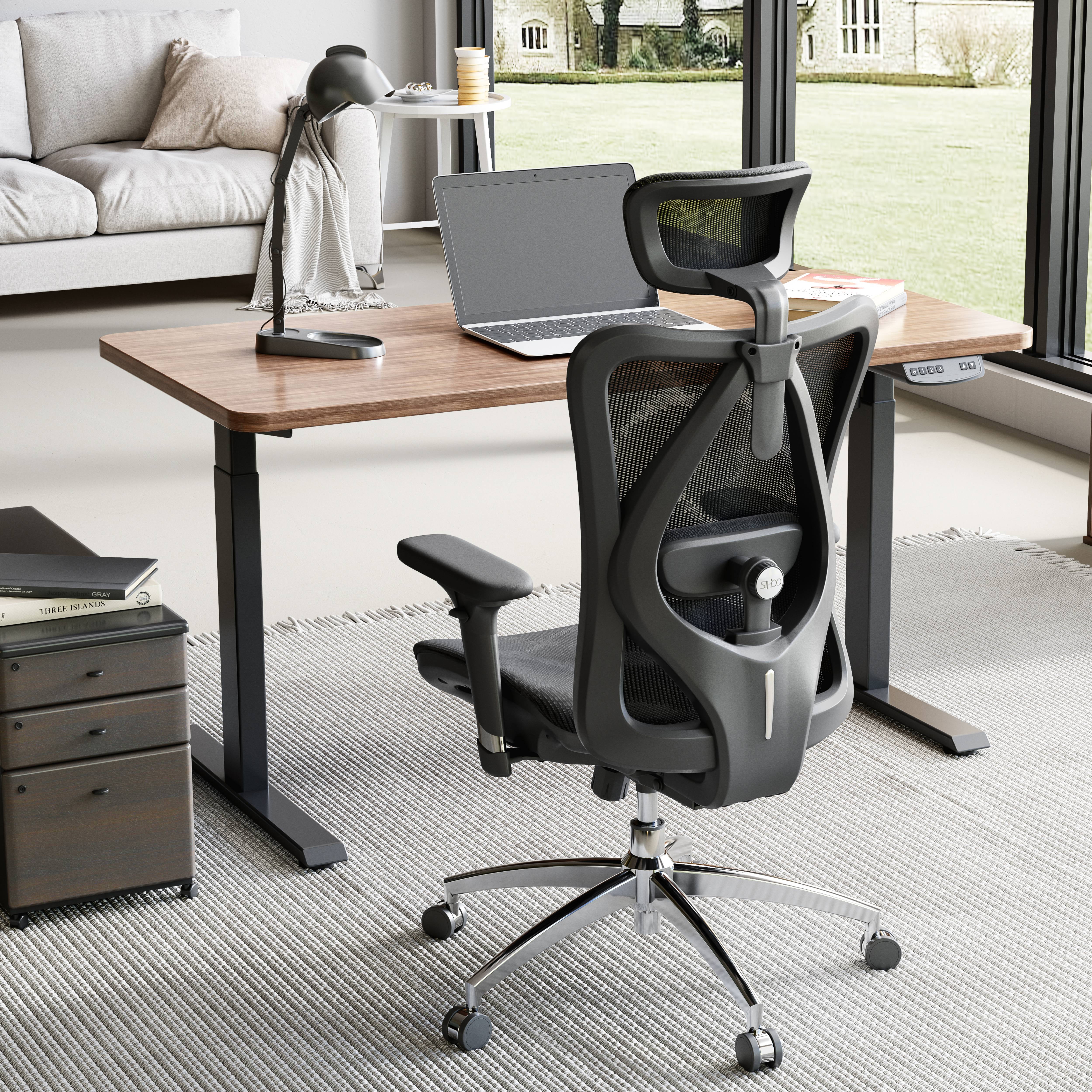 SIHOO Ergonomic Office Chair Mesh High Back Desk Chair Computer Chair with  Headrest, Armrest and Lumbar Support, 300lb, Black 