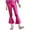 Hot Pink-A, variant on Girls Metallic Flare Dance Pants High Waist Bell Bottom Jazz Leggings Pink-A 10