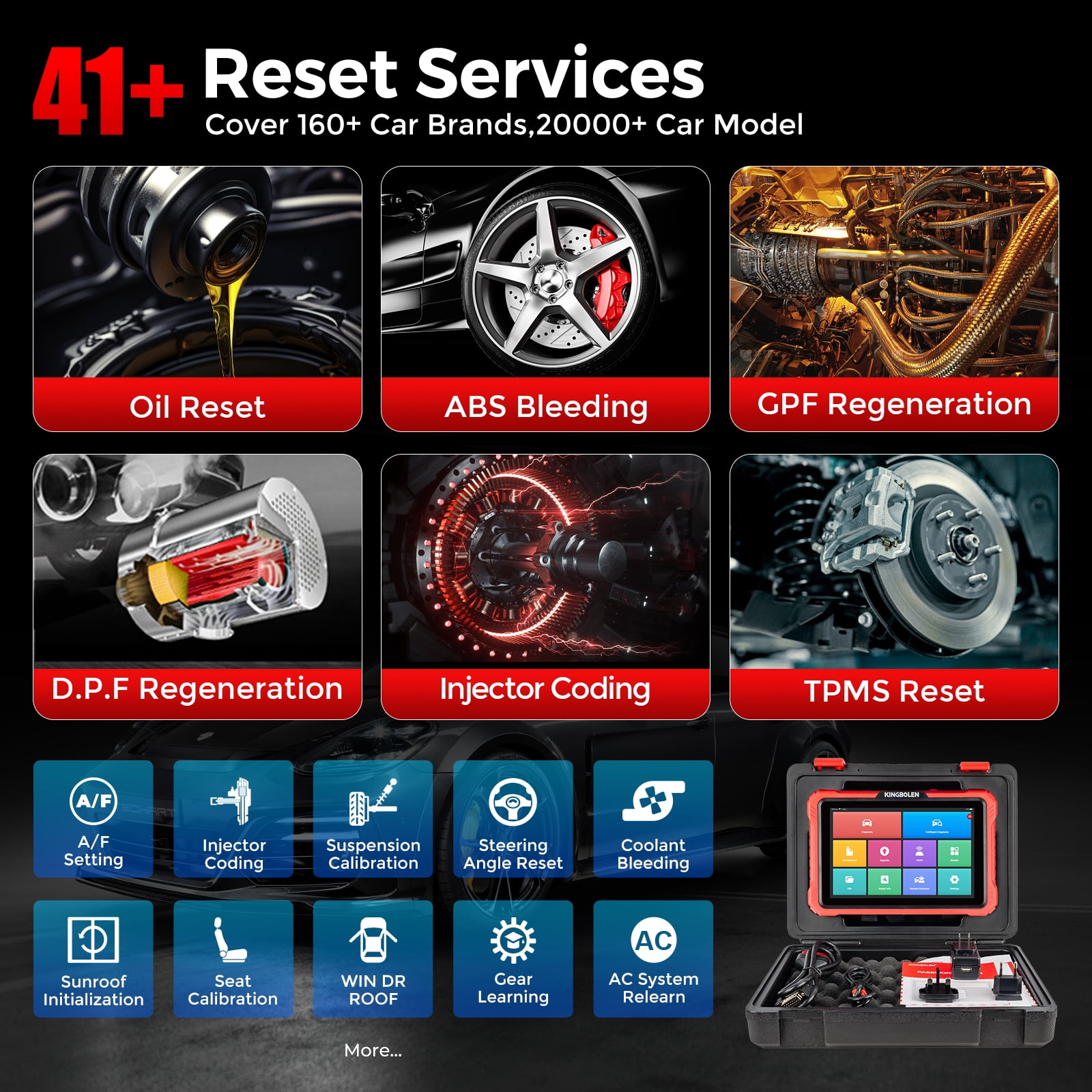 KINGBOLEN K10 Elite Full Systems Car Scan Tool with Topology Graph, OBD2 Diagnostic Scanner with 40+ Resets,Bidirectional ,FCA AutoAuth,SGW,ADAS,CAN-FD & DoIP