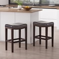 thumbnail image 2 of Noble House Roman Indoor Backless Counter Stool, Set of 2, Brown, 2 of 11