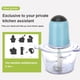 thumbnail image 5 of Picadora de carne 2L Exprimidor eléctrico de acero inoxidable Picadora de ajo para alimentos Cocina Picadora de verduras Mezclador Enchufe de EE. UU., Azul Noticed HA008309-03, 5 of 6