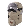 thumbnail image 2 of vzibsiv Winter Hats for Womens and Mens Windproof Trapper Hat with Detachable Mask and Goggles Fleece Lined Ski Cap Khaki, 2 of 5