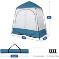 thumbnail image 6 of Pop Up Privacy Shower Tent, Portable Double Outdoor Camping Shower Shelter, Changing Room Instant Tent with 2 Rooms, 6 of 8