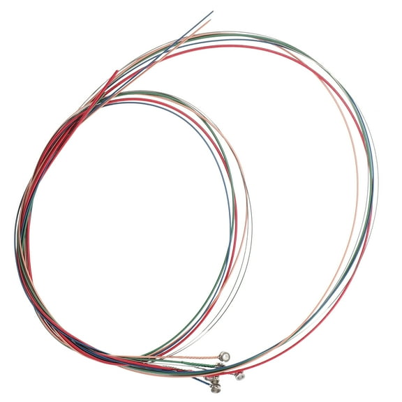 HOOWIFFY Metal Guitar Strings Guitar String Set Multi-colored Friends Playing Music 6pcs