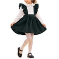 thumbnail image 2 of Auroural Toddler Girls Ruffle Strap Suspender Skirt Kids A Line Flared Pinafore Skirt for Daily Wear Multiple Solid Colors, 2 of 9