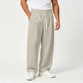 thumbnail image 2 of yillto Big and Tall Mens Pants Straight Leg Drawstring Elastic Waist Sweatpant with Pockets Baggy Lounge Pant, 2 of 7