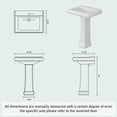 thumbnail image 4 of EastVita Rectangular Pedestal Sink 26 Inch by 21 Inch White Ceramic with Overflow and One Faucet Hole, 4 of 8