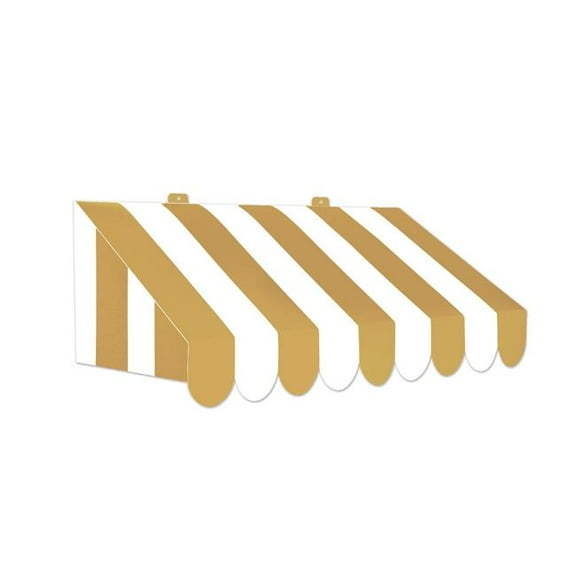Beistle 51062 24.75 x 8.75 in. 3-D Gold & White Awning Wall Decoration - Pack of 12