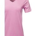 thumbnail image 4 of A2Y Women's Basic Solid Premium Cotton Short Sleeve V-neck T Shirt Tee Tops Mauve S, 4 of 6