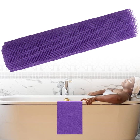 Net Sponge, Bath Sponge, Body Exfoliator Scrubber, Bath Washcloths, Exfoliating Net, Shower Back Scrubber Wash Cloth Face Exfoliating Sponge Loofah Exfoliating Body Scrubber for Body 32"*12"
