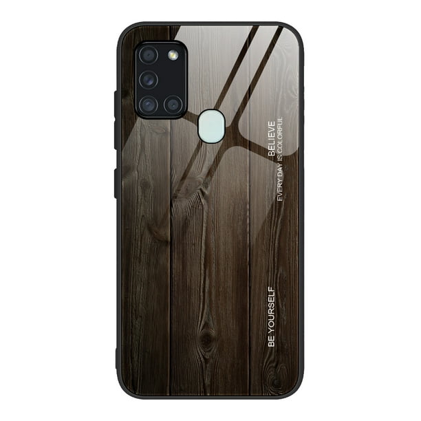 Galaxy A21s Case Cover (Not for A21), Allytech Wooden Texture Silicone