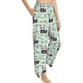 thumbnail image 3 of PISONIC Baby Panda With Plant Printed Women's Pajama Pants, Comfy Pajama Bottoms With Pockets&Drawstring, 3 of 7
