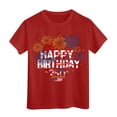 thumbnail image 4 of mgoYE American Anniversary 250th Independence Day T-Shirt Girls Boy's Fashion Casual Printed Round Neck Short Sleeve T Shirt USA Flag 4th of July T-Shirt 250th Anniversary T-Shirt(Red,13-14 Years), 4 of 5