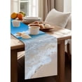 thumbnail image 3 of Summer Seaside Beach Clouds Ocean Table Runner 13x36in Non-Slip Cotton Linen Table Runners, Modern Style Dresser Scarves TableRunner for Dinner Kitchen Dining Wedding Party, 3 of 9
