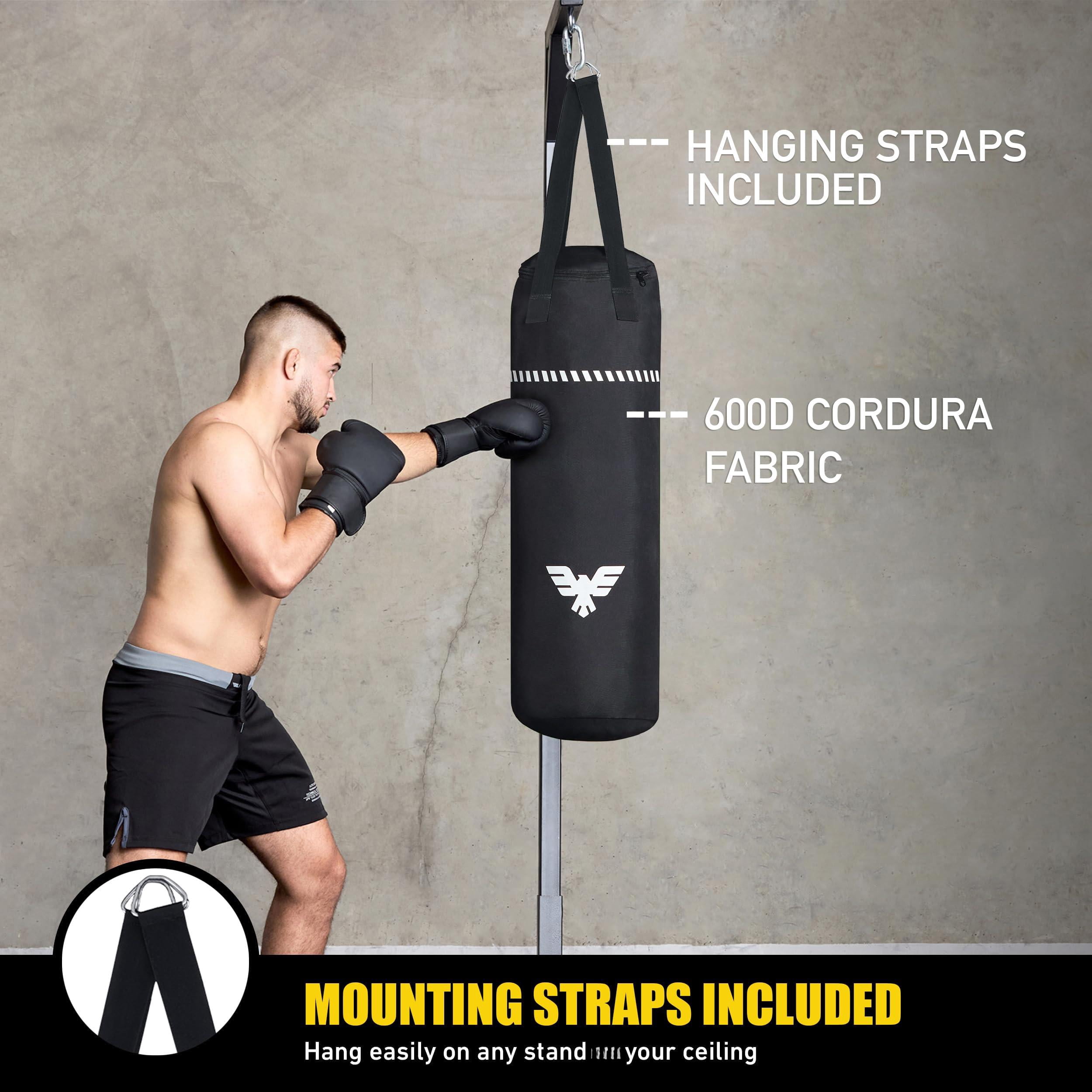 Boxing Bag 4 Ft - Heavy Duty Canvas Punching With Straps For  Mma Muay Thai Kickboxing Martial Arts & Fitness Unfilled