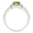 thumbnail image 4 of 2.78ct Oval Cut Green Natural Peridot 18k White Gold Engraving Statement Bridal Wedding Halo Designer Ring Size 10.5, 4 of 5