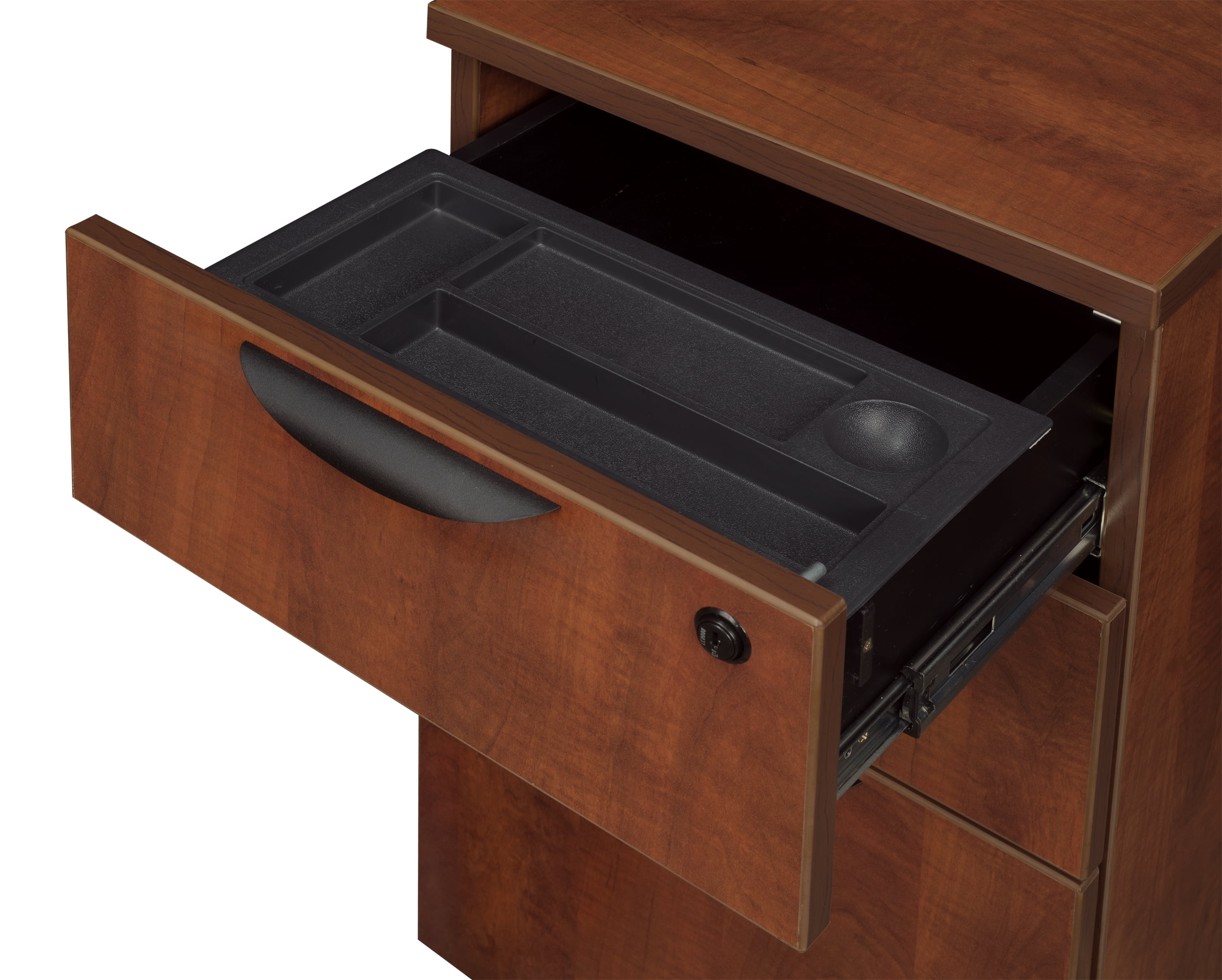 Legacy 60" Single Pedestal L-Desk with 47" Return- Cherry