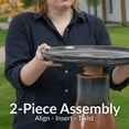thumbnail image 5 of Sunnydaze Subtle Transitions Freestanding Ceramic Outdoor Bird Bath, UV-Resistant Dusty Rose, 5 of 16