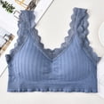 thumbnail image 2 of Bigersell Bras for Women Full-Coverage On Sale Seamless Beautiful Back Wrap Tops No Underwire Lace Underwear Sports pullover Bra Style F-1338 Blue One Size, 2 of 3