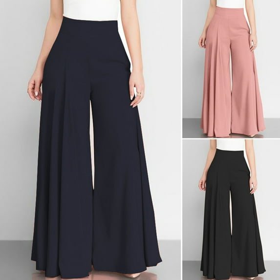 Dream Lifestyle High Waist Side Zipper Straight Women Trousers Thin Type Wide Leg Pants Lady Clothing
