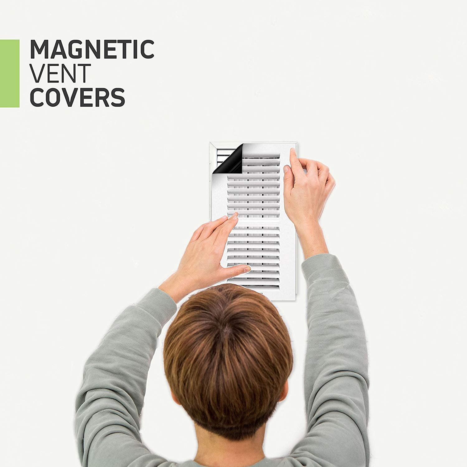 Strong Magnetic Vent Cover Register Cover for Air Vents & Looks Like a Vent Grille! an AC Vent Deflector in A Magnetic Sheet Form - Pure White Magnetic Sheet - 8 inch X 15 inch (6 Pack)