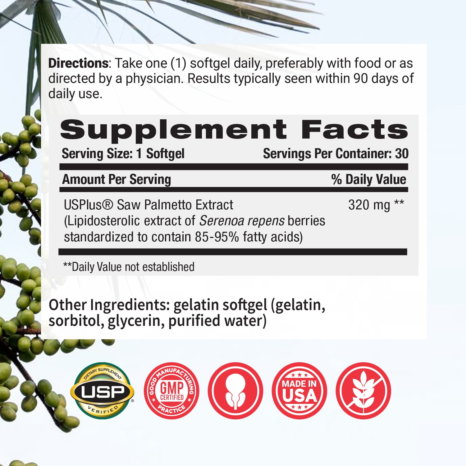 Flomentum Health Prostate Support Supplement with Saw Palmetto Berry Oil, 90 Count
