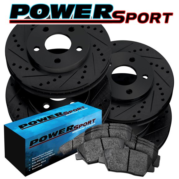 PowerSport Front Rear Brakes and Rotors Kit |Front Rear Brake Pads| Brake Rotors and Pads| Ceramic Brake Pads and Rotors |fits 2003-2005 Land Rover Range Rover