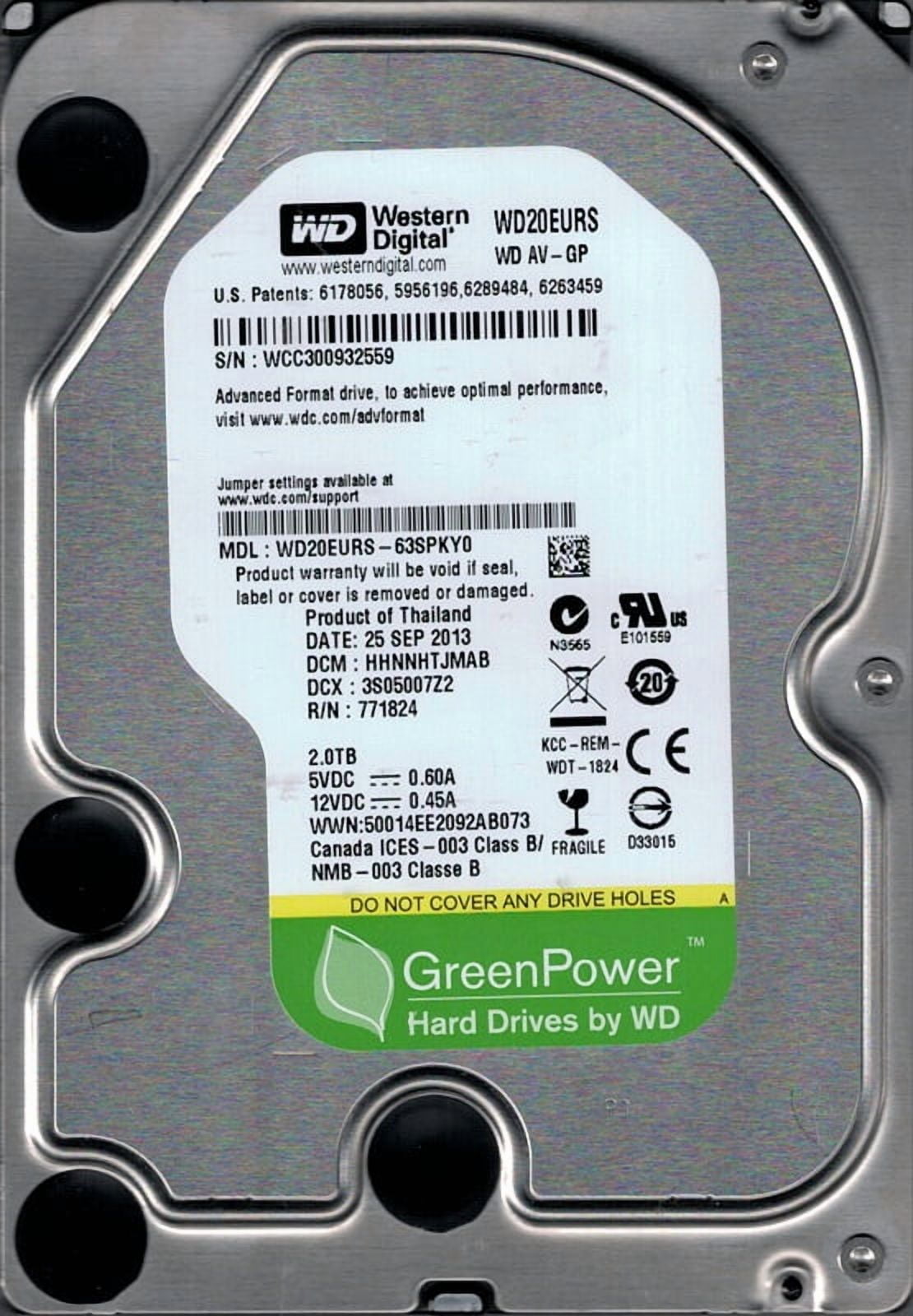 Western Digital WD20EZRX-00D8PB0 DCM: HANNNTJCH 2TB - Walmart.com