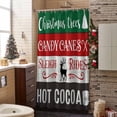 thumbnail image 3 of Christmas Theme Bathroom Shower Curtain Christmas Trees Canes Reindeer Hot Cocoa Waterproof Washable Shower Curtains for Bathtub Bath Decor with Grommets and Hook 66 X 72 Inch, 3 of 8