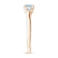 thumbnail image 5 of ANGARA Natural Classic Aquamarine and Diamond Three Stone Engagement Ring in 14K Rose Gold for Women (Size-5mm) | March Birthstone, Anniversary, Jewelry Gift for Women | Natural Aquamarine Ring, 5 of 12
