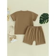 thumbnail image 4 of Suealasg 2Pcs Kids Girls Summer Clothes Toddler Baby Girl Beach Outfit  6M 1T 2T 3T Letter Print Crew Neck Short Sleeve T-Shirts Tops and Shorts, 4 of 9
