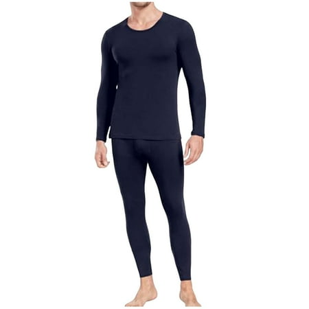 Men s Thermal Underwear Set - Soft Fleece-Lined Combed Cotton Long Johns Moisture-Wicking 4-Way Stretch Base Layer Gift Set for Cold Weather (Skiing/Home)
