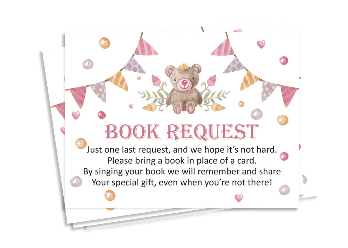 Inkdotpot 30 Books For Baby Shower Request Cards Bring A Book Instead Of A Card Teddy Bear Gender Neutral Baby Shower Invitations Inserts Games