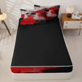 thumbnail image 4 of Erosebridal Contemporary Edgy Zipper Full Size Comforter Sets with Fitted Sheet and 2 Pillowcases,Paint Smear Pattern Zipper Bedding Set,Red Black Grey,Black Reversible, 4 of 6