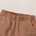 thumbnail image 5 of TOWED22 Newborn Baby Boy Summer Clothes Set Short Sleeve Letter T-Shirt Top Shorts with Pockets 2Pcs Casual Outfit(Brown,4-5 Y), 5 of 8