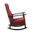 thumbnail image 4 of Upholstered Rocking Chair with High Backrest, Leather and Armrest, Leisure Line Rocking Chair Suitable for Living Room, Bedroom, and Office (Red PU), 4 of 6