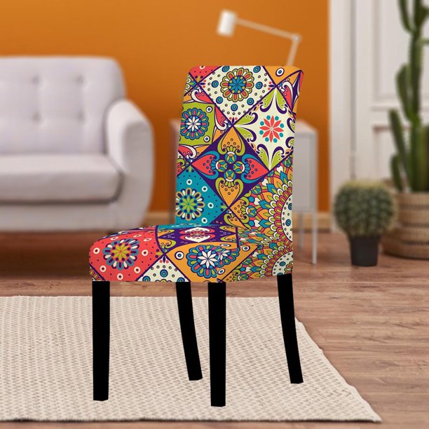 Funda elástica extraíble para silla, silla de comedor, taburete, asiento, funda para oficina de hotel en hogar Estilo D Yotijar Cubierta de asiento de comedor