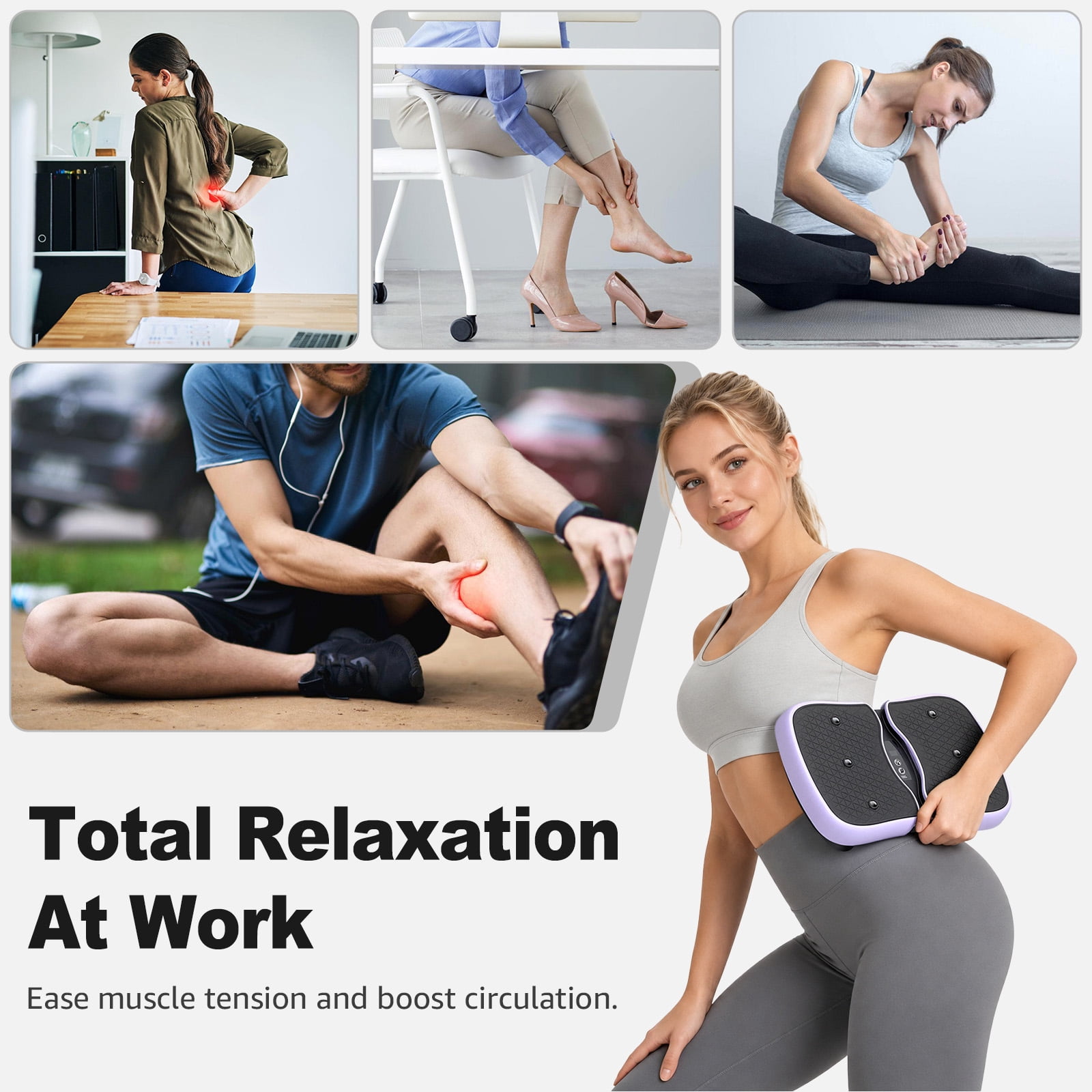 Hlthair Mini Vibration Plate Machine For Lymphatic Drainage, Shake Plate Exercise Machine Fat Burner For Weight Loss, Portable Shaking Whole Body Workout Vibration Platform for Home Gym 1 Piece