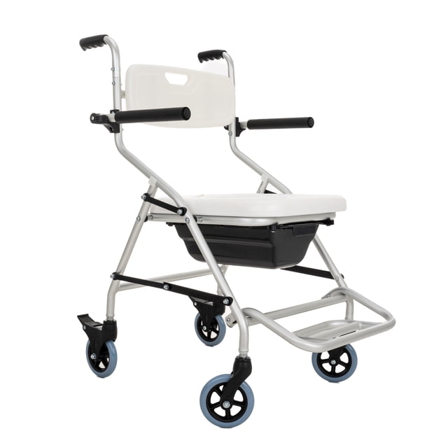 Silla Comodo ducha de traslado aluminio ultraligero plegable.