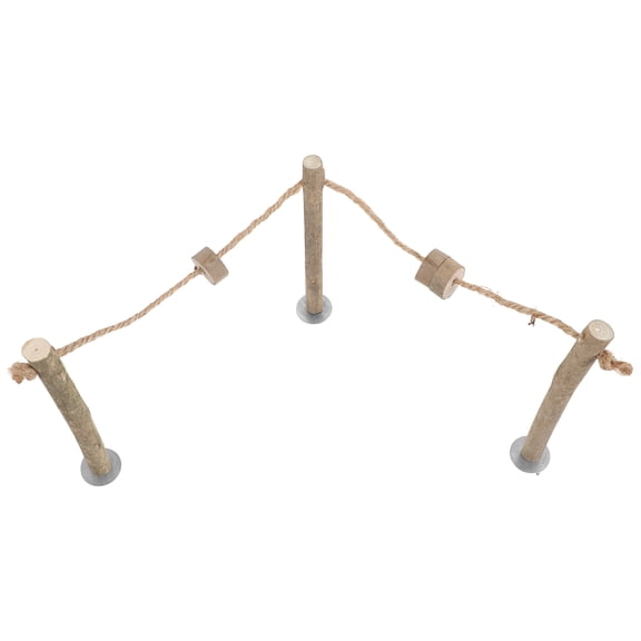 OFFIGAM Natural Wood Parrot Perch Stand Khaki for Home Pet Bird Rest and Exercise