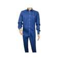 thumbnail image 3 of Men INSERCH premium Soft Linen Breathable 2pc Walking Leisure suit LS29116 Royal, 3 of 11