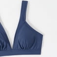 thumbnail image 6 of Bathing Suits Women Womens V-Neck Bikini Set Wide Straps Push up Tops High Waist Bottom, Summer 2-Piece Bathing Suit Navy L, 6 of 9